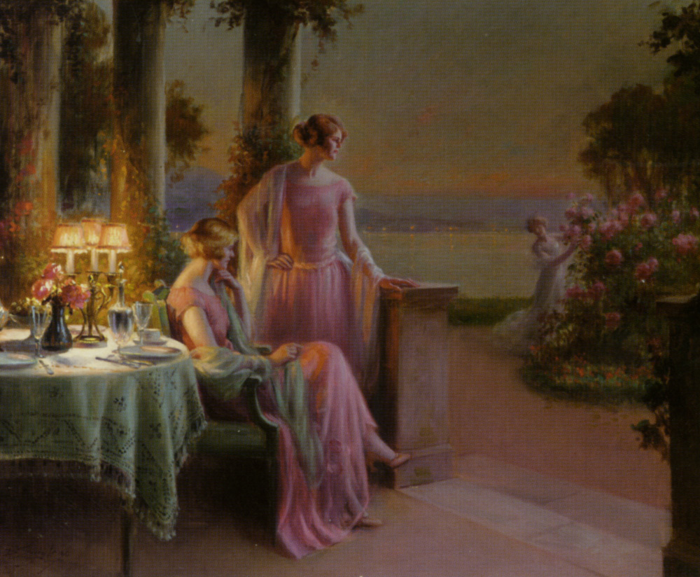 Eleganti signore che prendono il tè